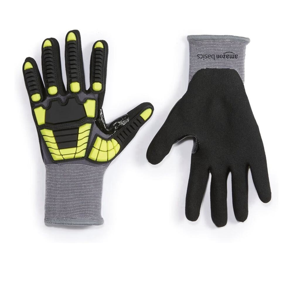 Amazon Basics XS Sandy Nitrile Gloves Touchscreen & Impact Protection 12 Count